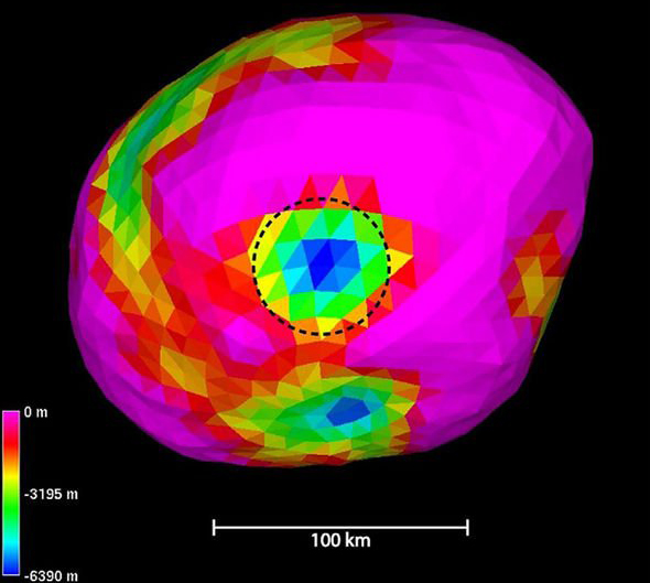 Doppler radar image of teh asteroid 16 Psyche